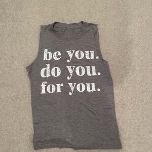 Gray Sleeveless Graphic Tee